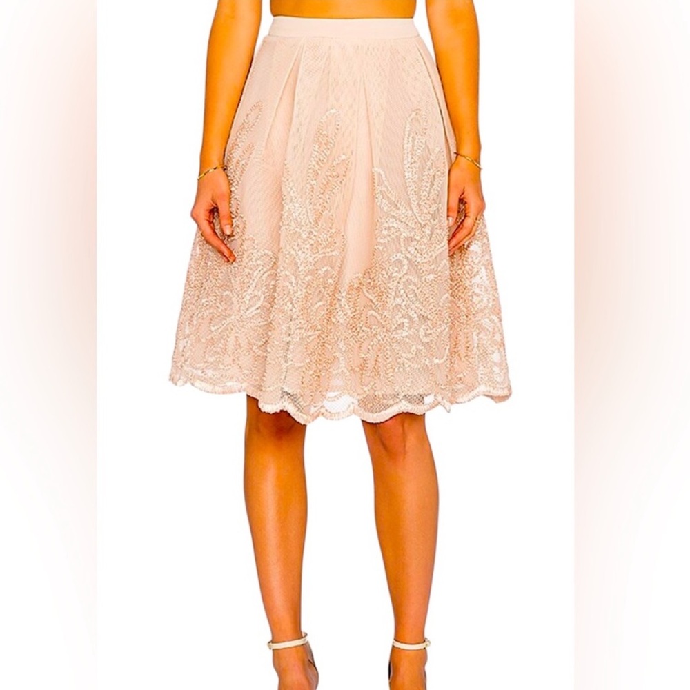 endless rose blush toned soutache embroidered skirt M